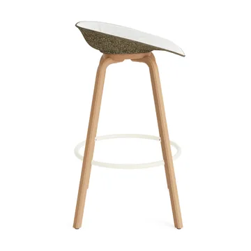 Mat Barstool barstool front-covered 75 cm - Hallingdal 110-seaweed-beech-cream steel - Normann Copenhagen
