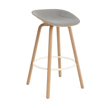Mat Barstool barstool front-covered 75 cm - Remix 133-hemp-beech-cream steel - Normann Copenhagen