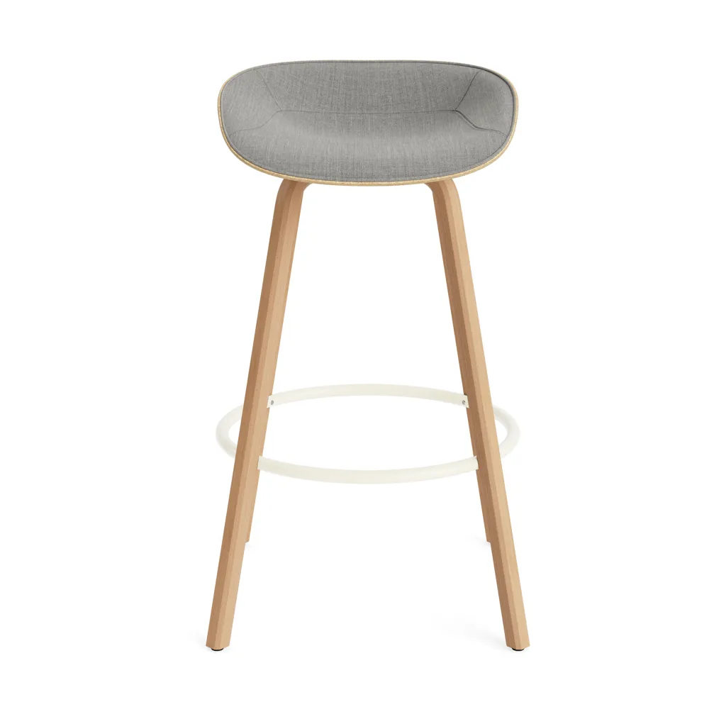 Mat Barstool barstool front-covered 75 cm, Remix 133-hemp-beech-cream steel Normann Copenhagen