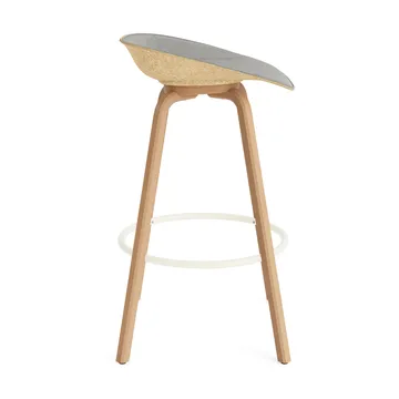 Mat Barstool barstool front-covered 75 cm - Remix 133-hemp-beech-cream steel - Normann Copenhagen