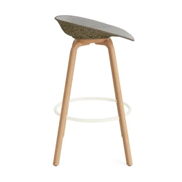 Mat Barstool barstool front-covered 75 cm - Remix 133-seaweed-beech-cream steel - Normann Copenhagen
