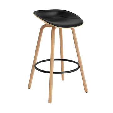 Mat Barstool barstool front-covered 75 cm - Ultra 41599-hemp-beech-black steel - Normann Copenhagen