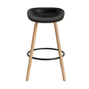 Mat Barstool barstool front-covered 75 cm - Ultra 41599-seaweed-beech-black steel - Normann Copenhagen