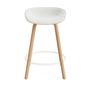 Mat Barstool front-upholstered 65 cm. - Hallingdal 110-hemp-beech-cream steel - Normann Copenhagen