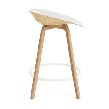 Mat Barstool front-upholstered 65 cm. - Hallingdal 110-hemp-beech-cream steel - Normann Copenhagen