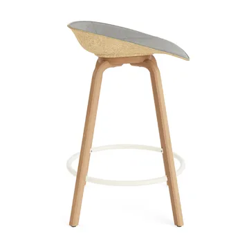 Mat Barstool front-upholstered 65 cm. - Remix 133-hemp-beech-cream steel - Normann Copenhagen