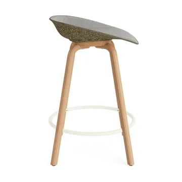 Mat Barstool front-upholstered 65 cm. - Remix 133-seaweed-beech-cream steel - Normann Copenhagen