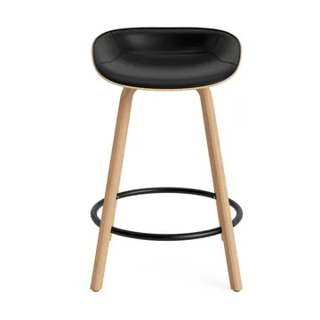 Mat Barstool front-upholstered 65 cm. - Ultra 41599-hemp-beech-black steel - Normann Copenhagen