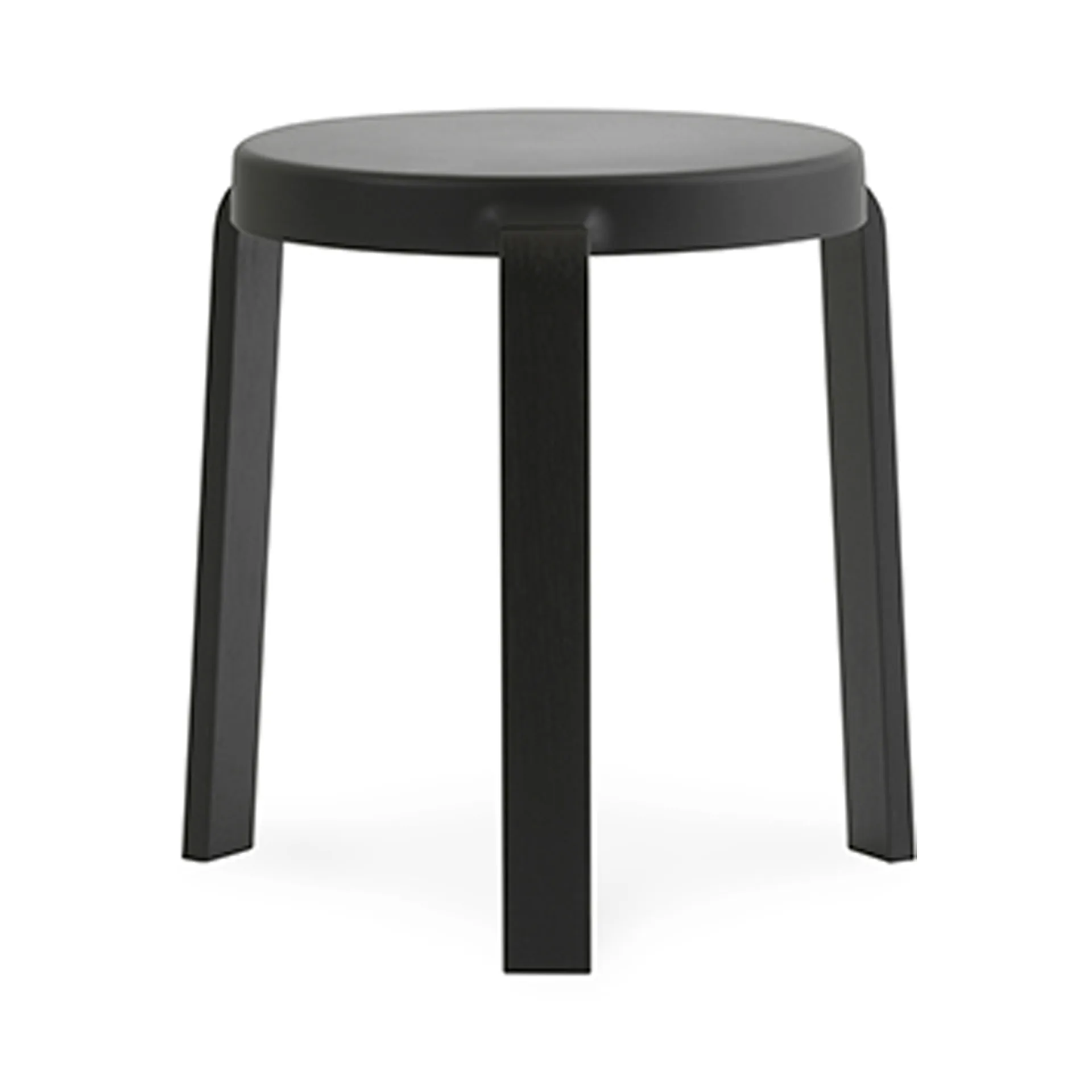 Tap round stool, Black, black oak legs, Ø35x43 cm Normann Copenhagen