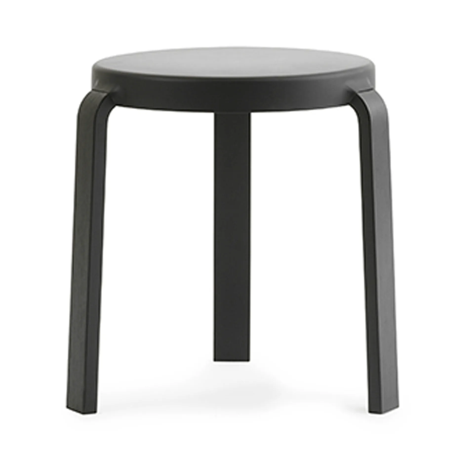 Tap round stool, Black, black oak legs, Ø35x43 cm Normann Copenhagen