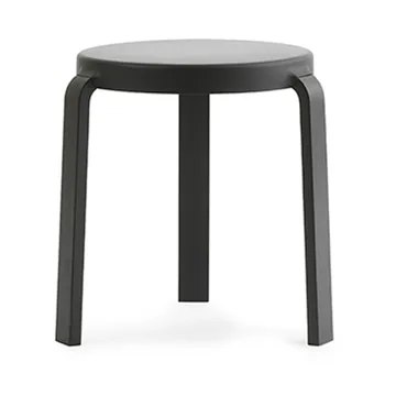 Tap round stool - Black, black oak legs, Ø35x43 cm - Normann Copenhagen
