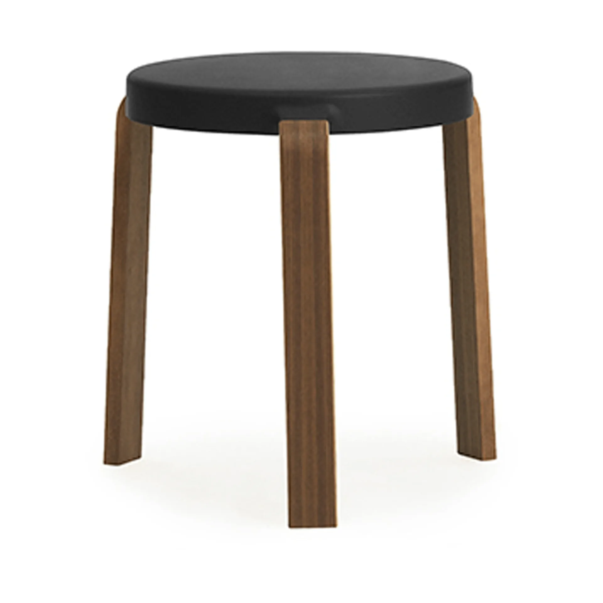 Tap round stool, Black, walnut legs, Ø35x43 cm Normann Copenhagen