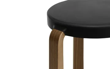 Tap round stool - Black, walnut legs, Ø35x43 cm - Normann Copenhagen