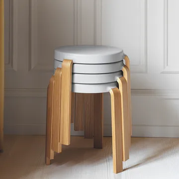 Tap round stool - Black, walnut legs, Ø35x43 cm - Normann Copenhagen