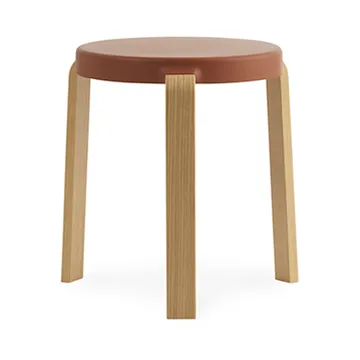 Tap round stool - Caramel, oak legs, Ø35x43 cm - Normann Copenhagen