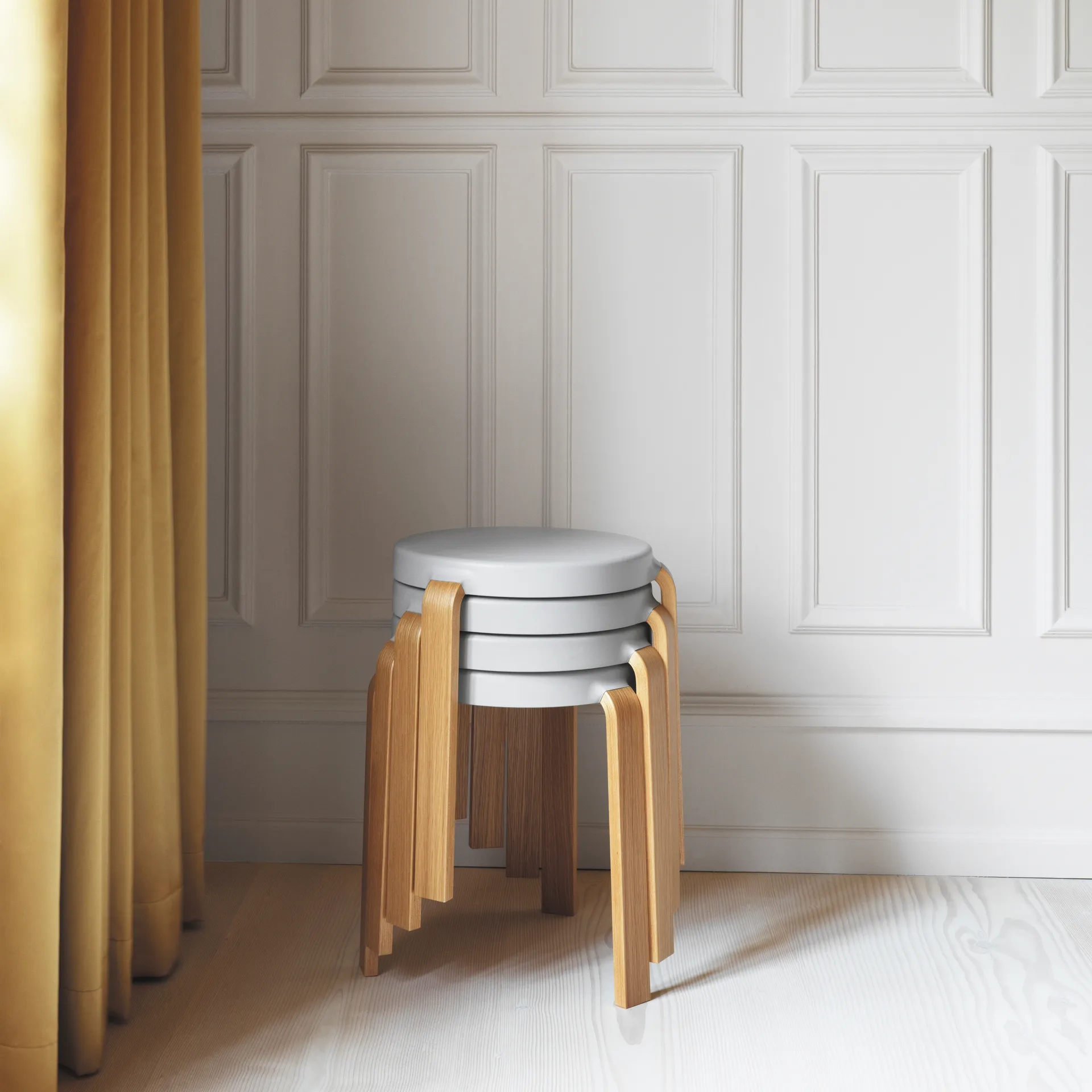 Tap round stool, Grey-oak, Ø41x43 cm Normann Copenhagen