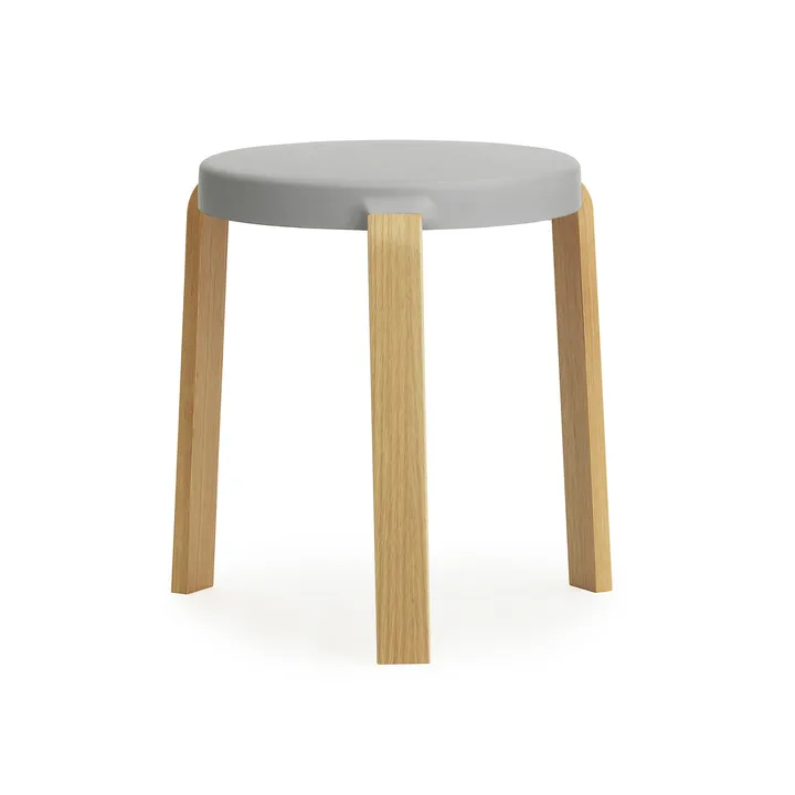 Tap round stool - Grey-oak, Ø41x43 cm - Normann Copenhagen