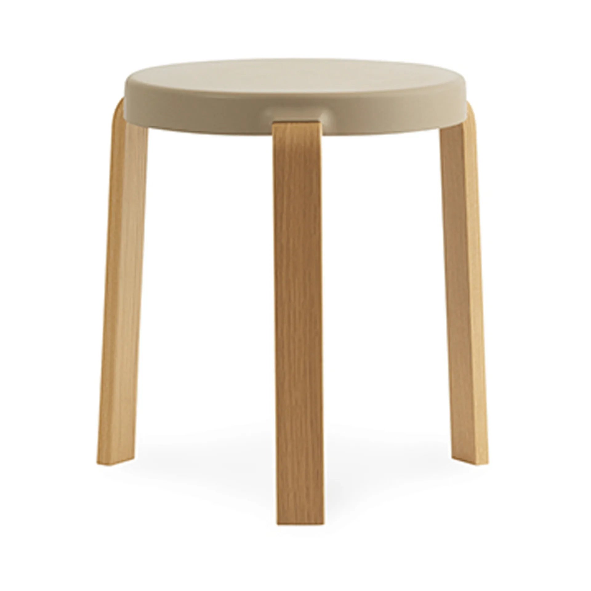 Tap round stool, Sand, oak legs, Ø35x43 cm Normann Copenhagen