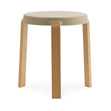 Tap round stool - Sand, oak legs, Ø35x43 cm - Normann Copenhagen