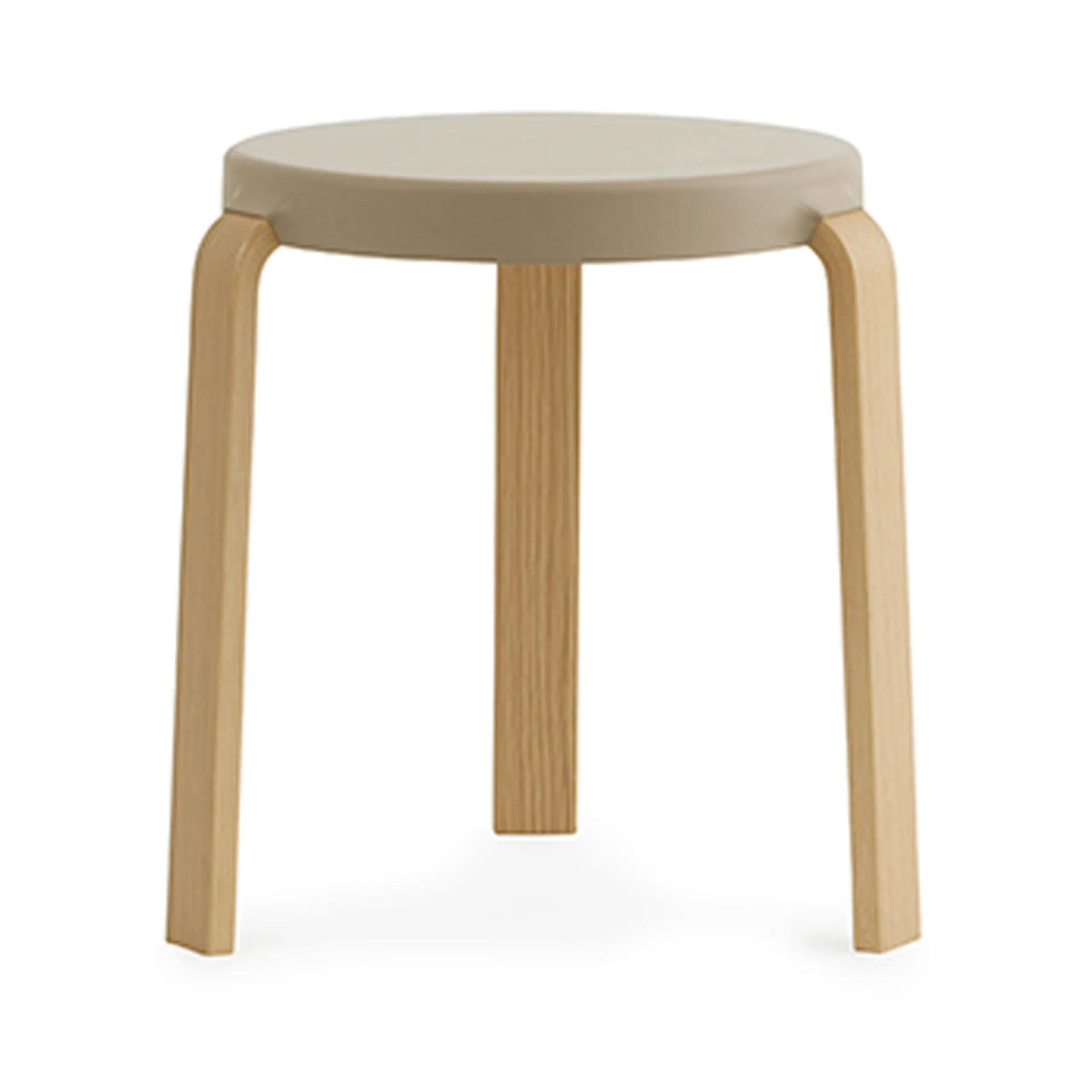 Tap round stool, Sand, oak legs, Ø35x43 cm Normann Copenhagen
