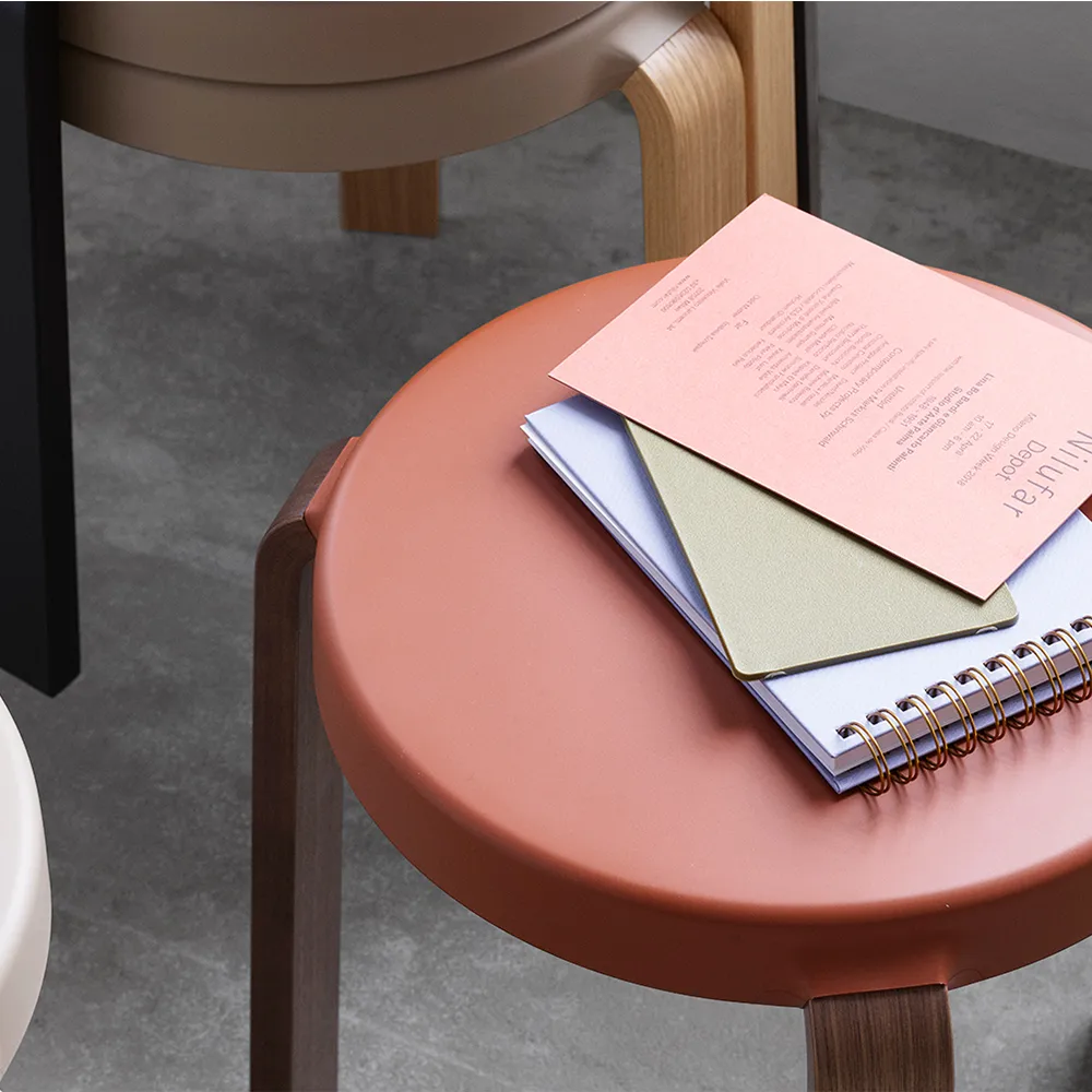 Tap round stool, Sand, oak legs, Ø35x43 cm Normann Copenhagen