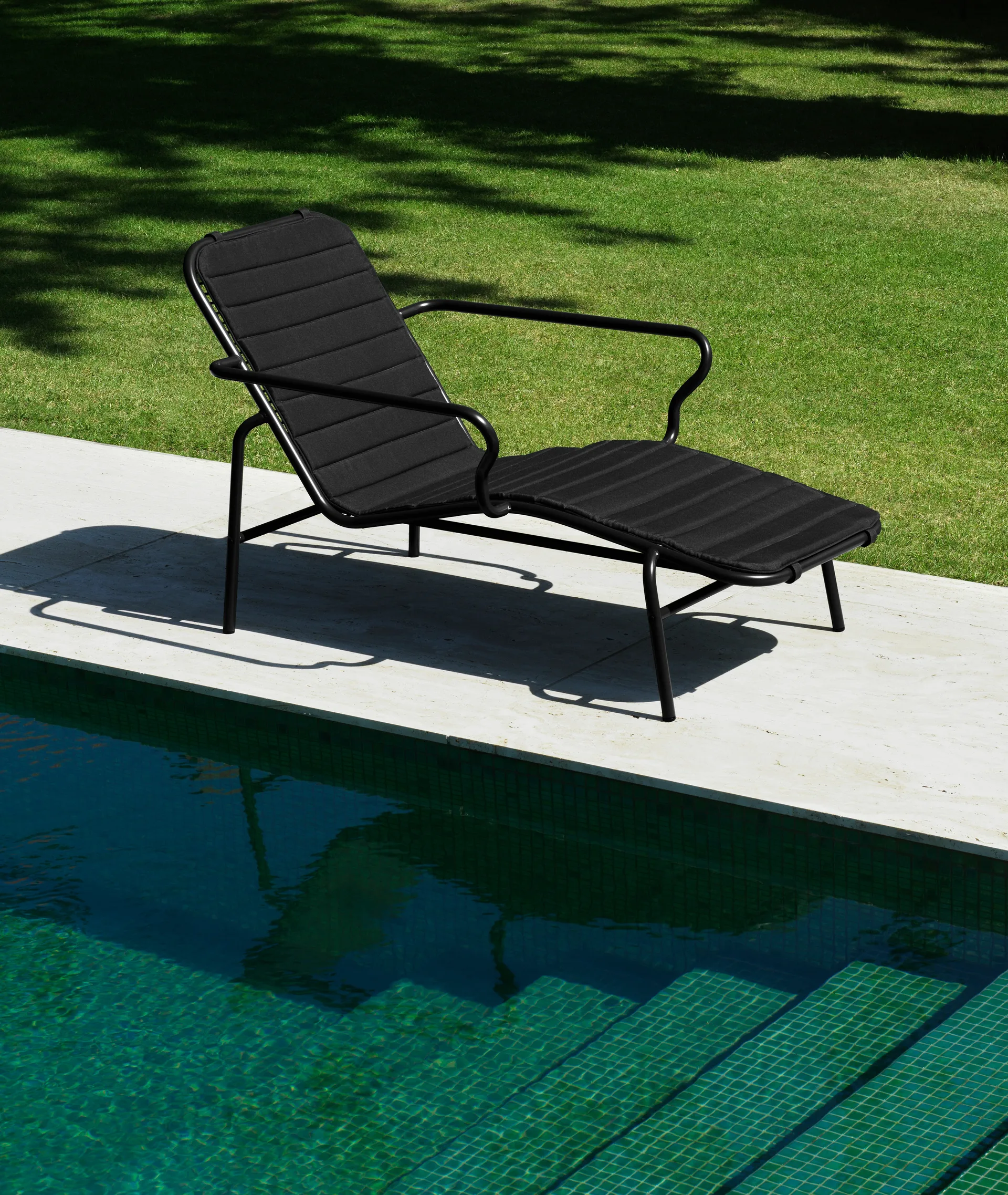 Vig cushion for sun lounger, Black Normann Copenhagen