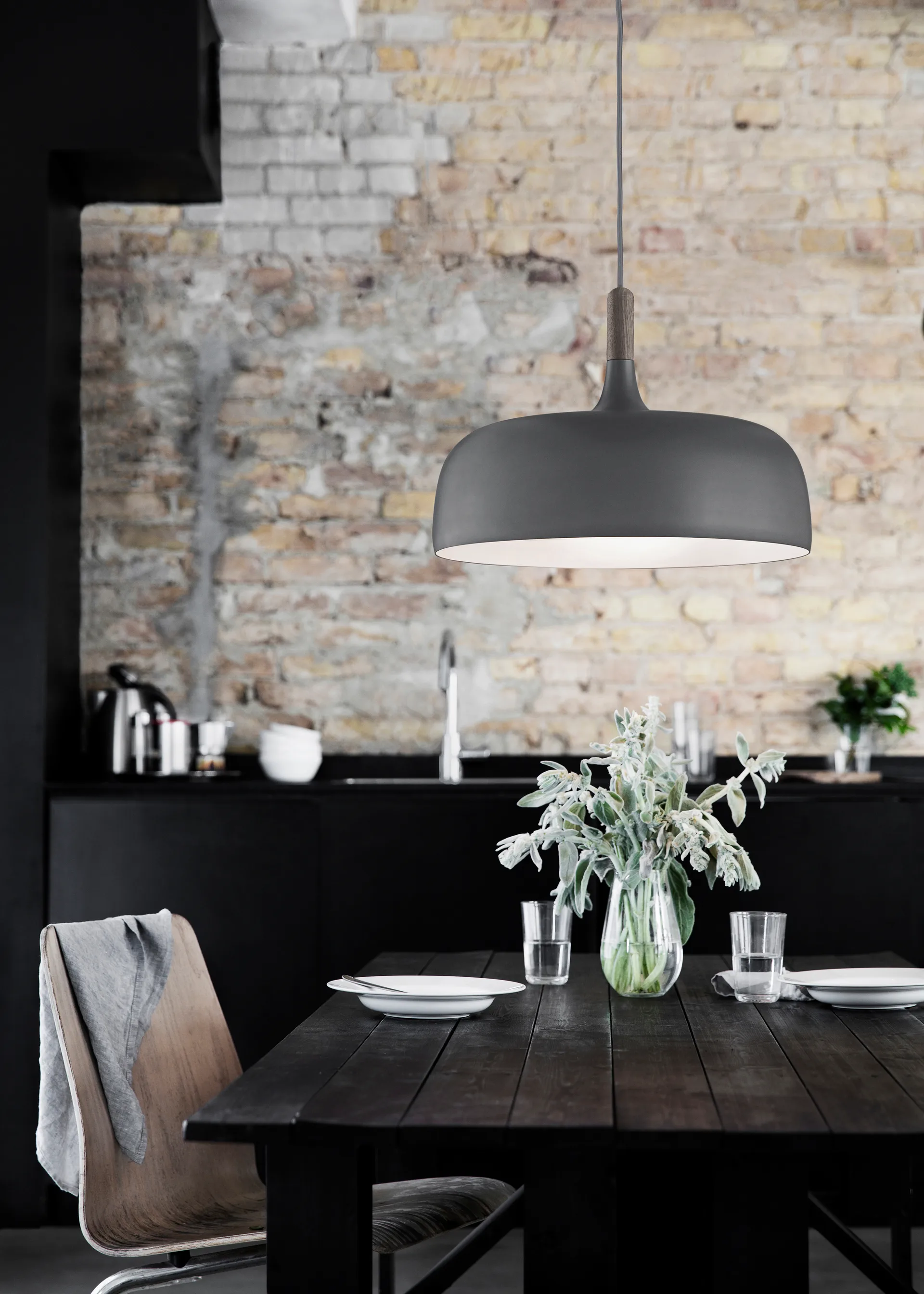 Acorn pendant lamp, Matte grey Northern