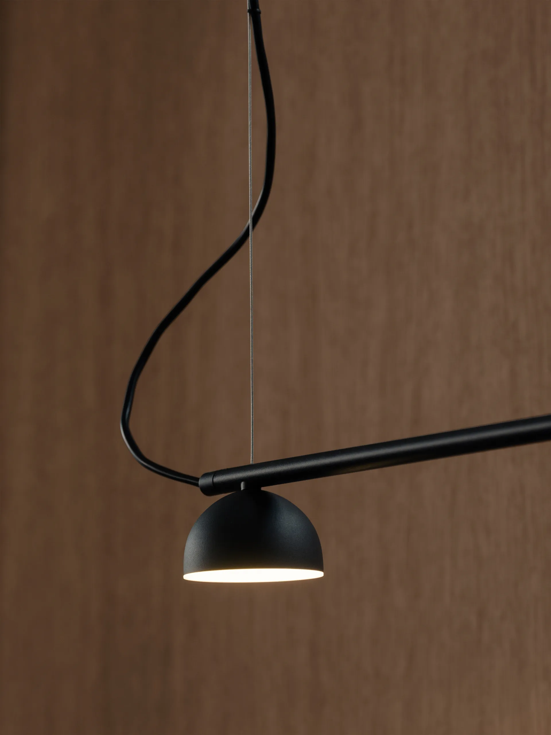 Blush Rail 3 ceiling light, Matt black Northern