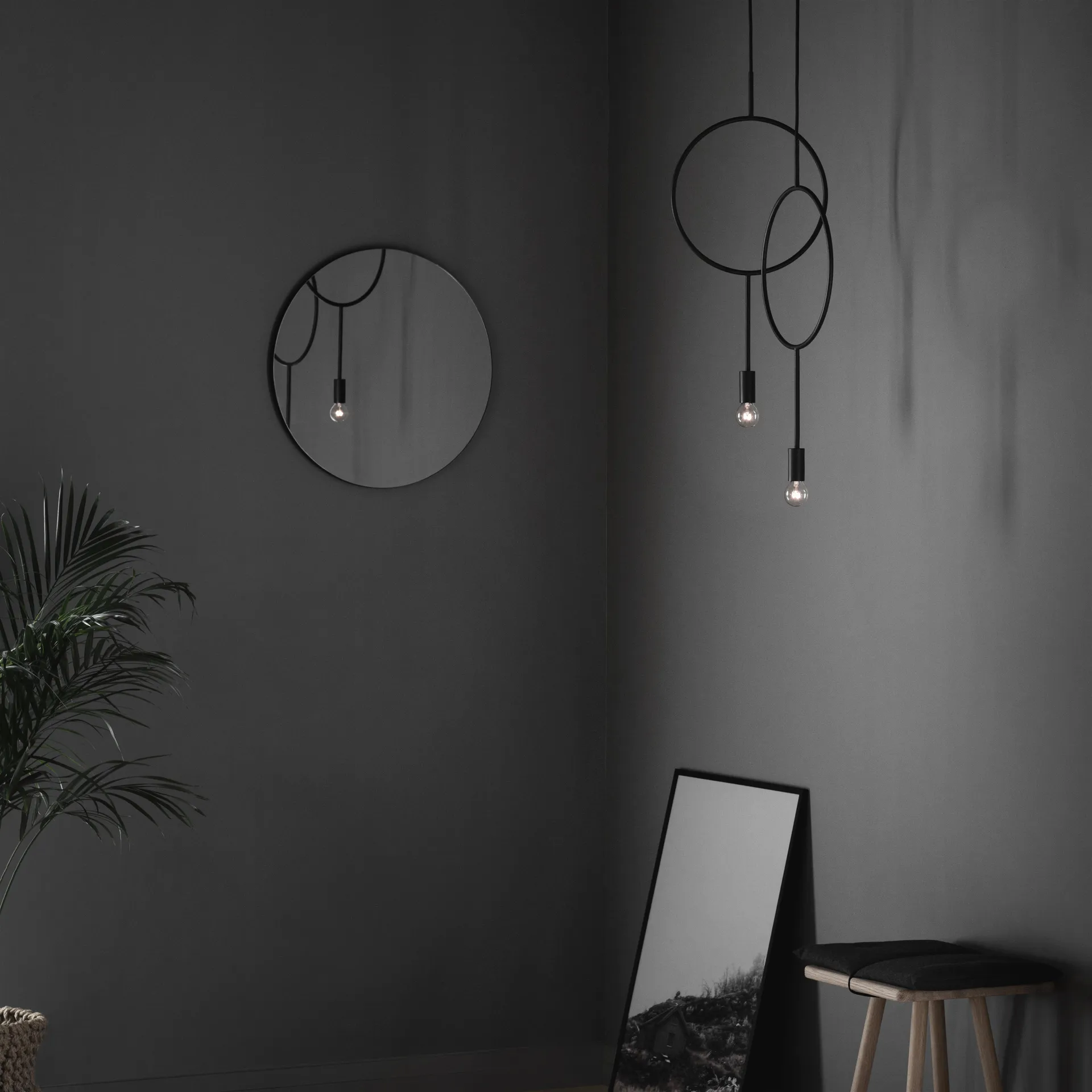 Circle pendant lamp, black Northern
