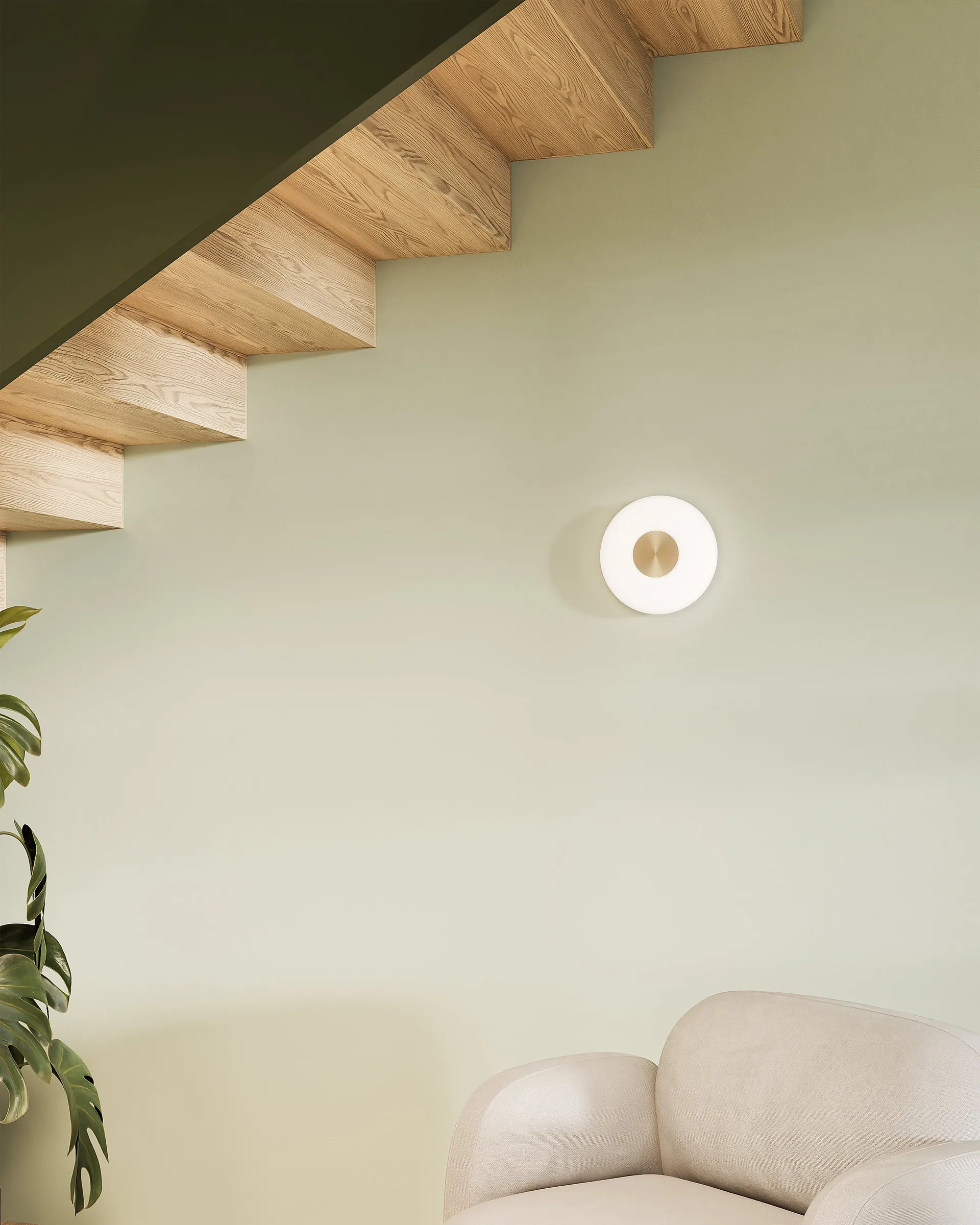 Glint wall light Ø25 cm, Opal glass white Northern