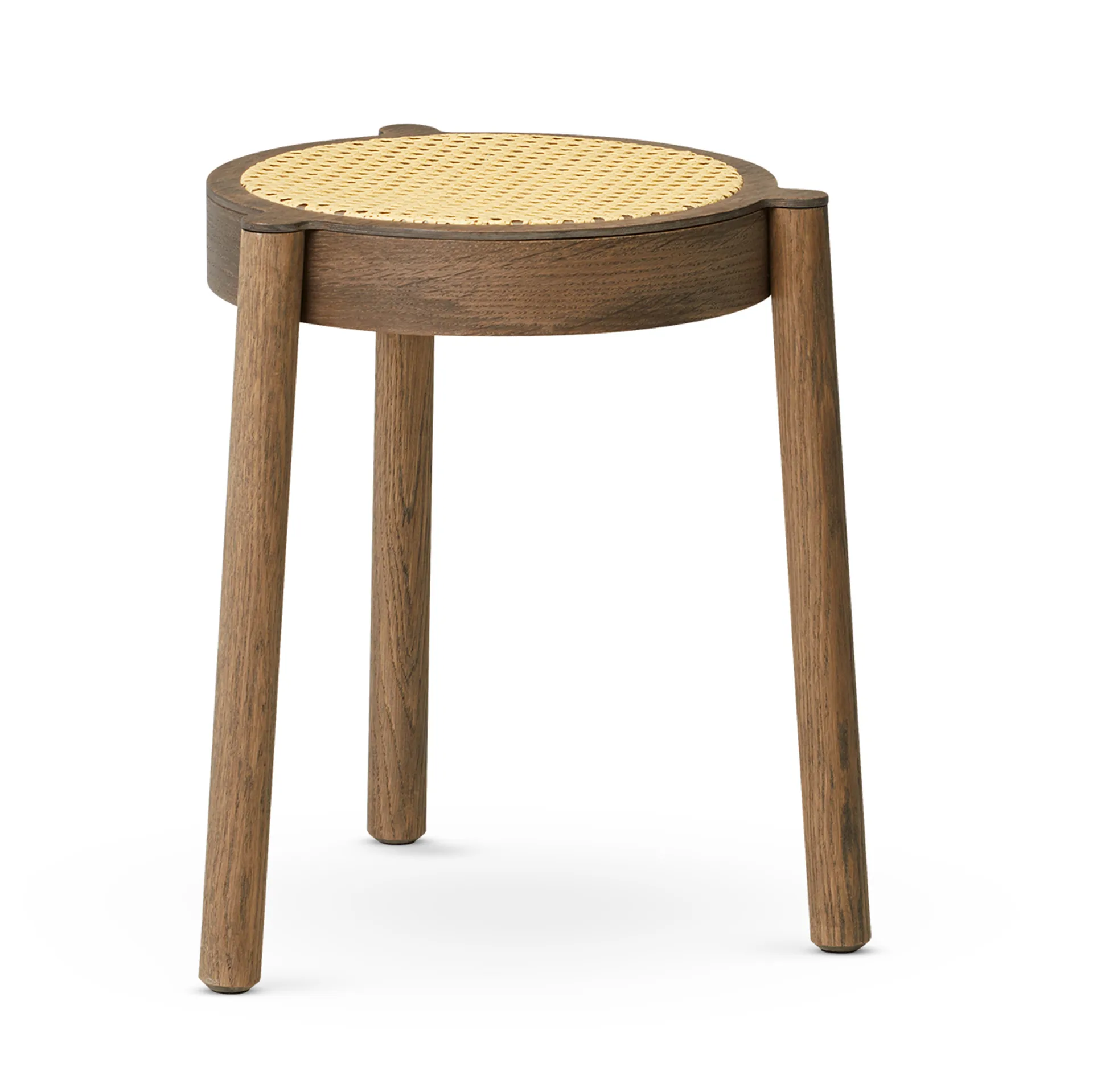 Pal stool with rattan seat, Smoked oak Northern