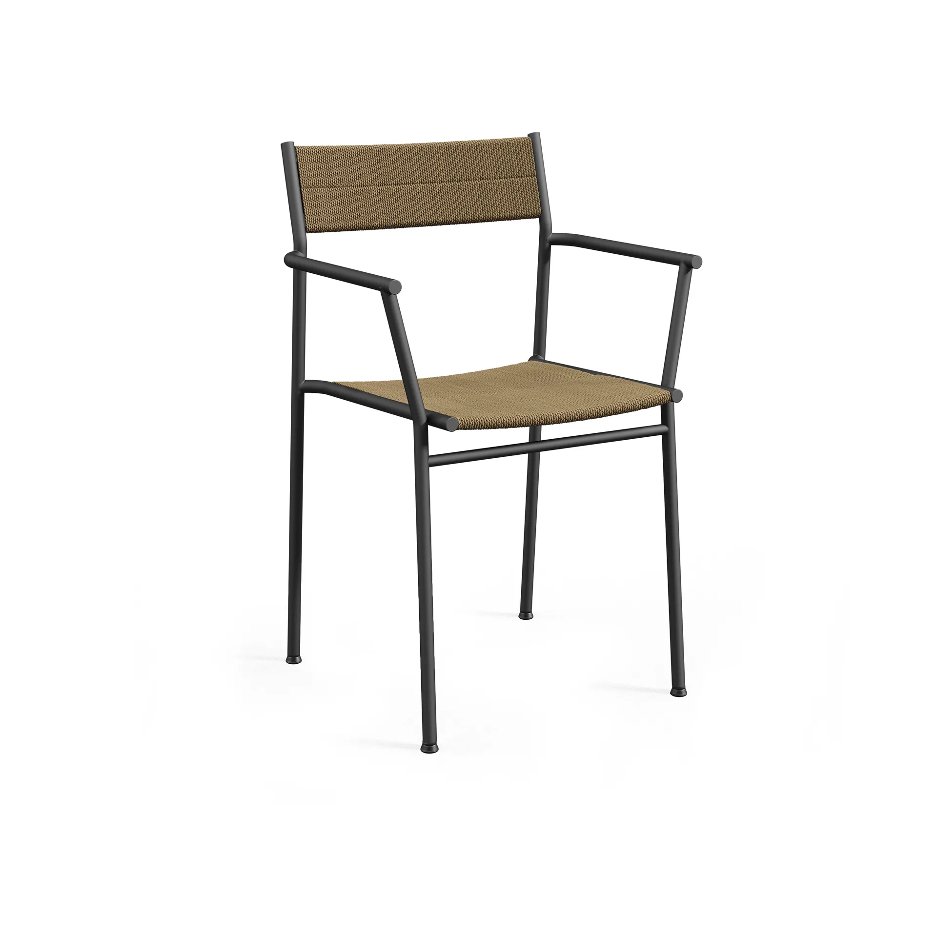 Vev armchair, Black-brown rope Northern