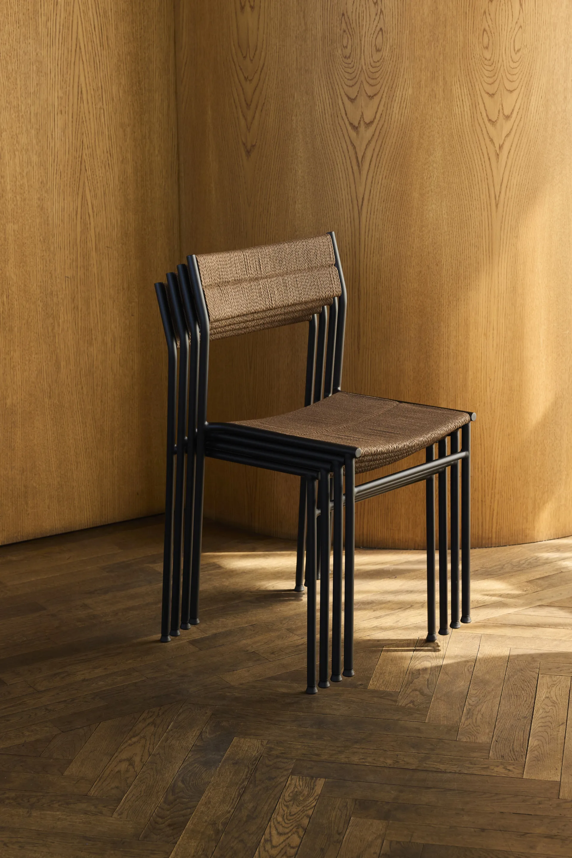 Vev chair, Black-brown rope Northern