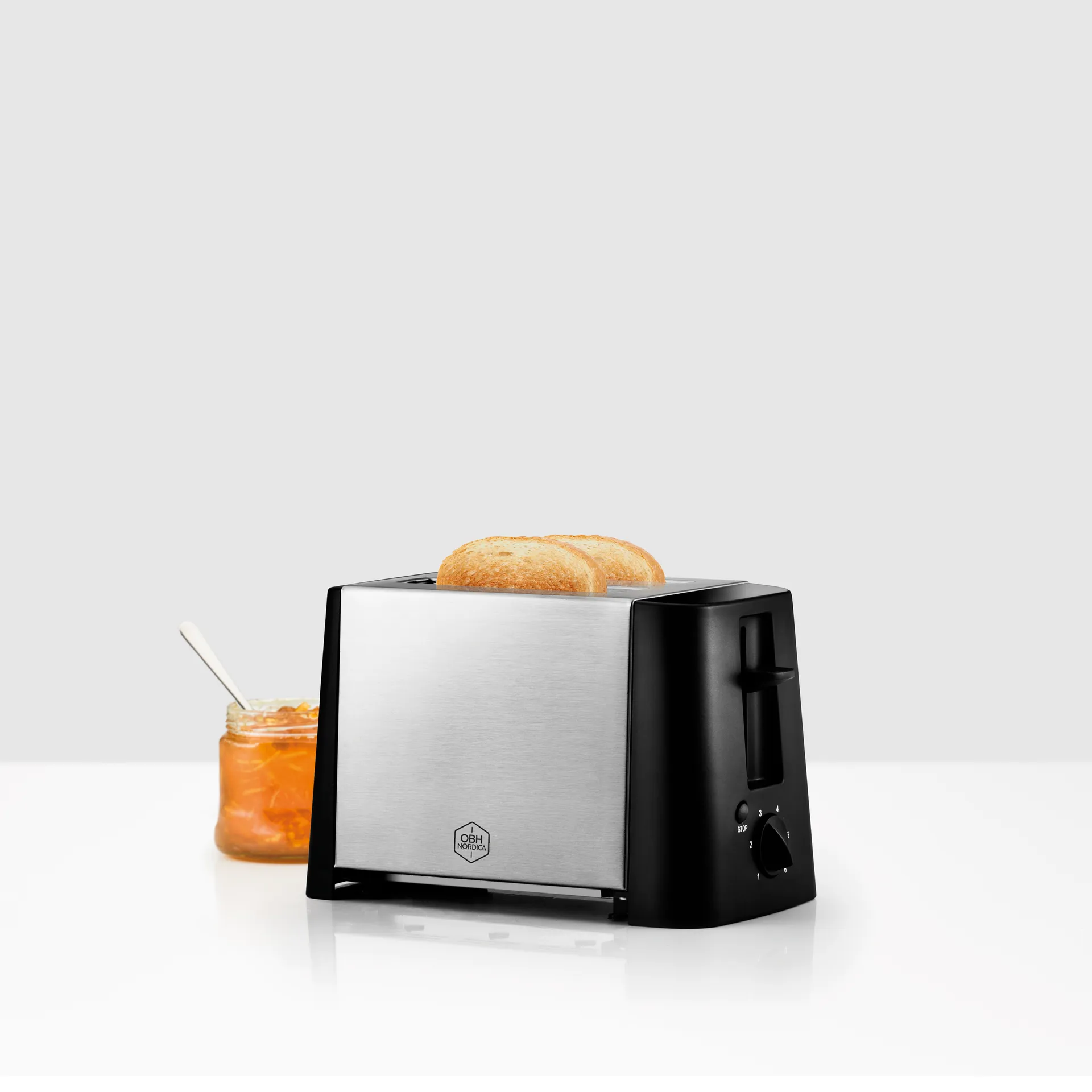 Design Inox 2232 toaster 2 slices, Stainless steel OBH Nordica