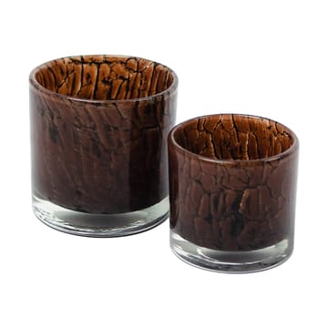 Fuji candle holder Ø10 cm - Dark brown - Olsson & Jensen