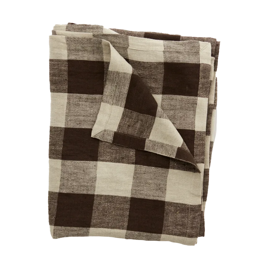 Johanna linen tablecloth 150x300 cm, Brown/natural Olsson & Jensen