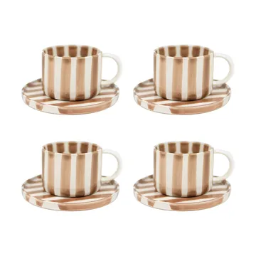 Monica cup with saucer 4-pack - Beige - Olsson & Jensen