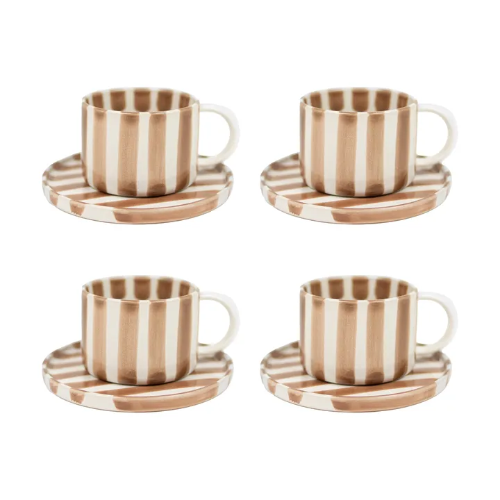 Monica cup with saucer 4-pack - Beige - Olsson & Jensen