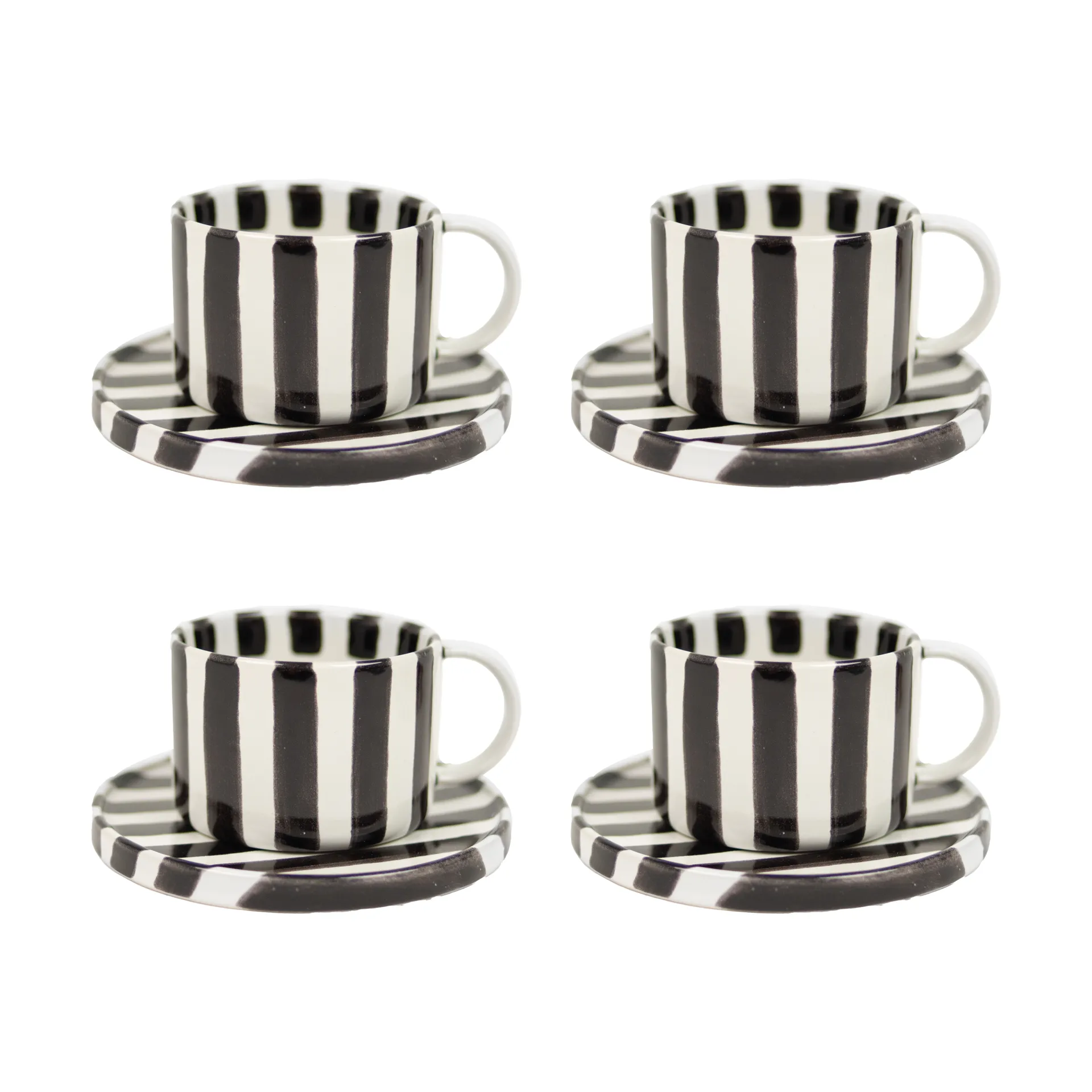 Monica cup with saucer 4-pack - Black Olsson & Jensen