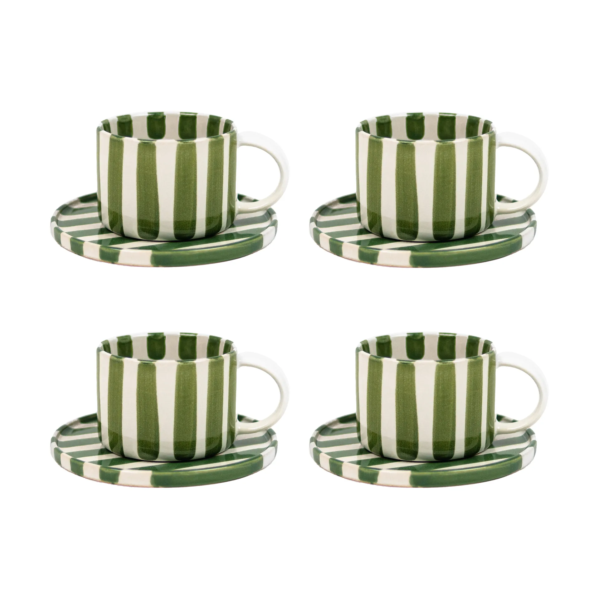 Monica cup with saucer 4-pack - Green Olsson & Jensen
