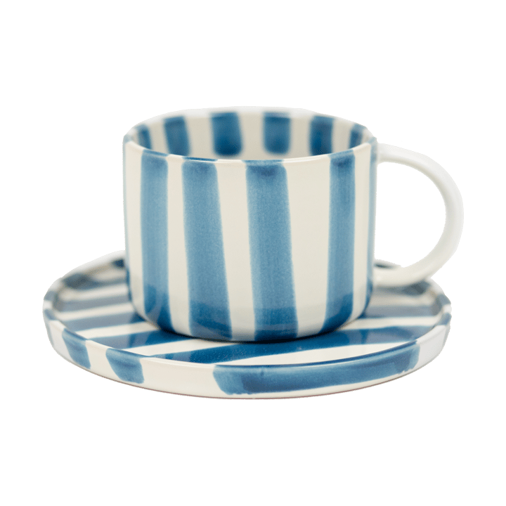Monica cup with saucer - Blue - Olsson & Jensen