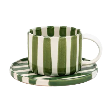 Monica cup with saucer - Green - Olsson & Jensen