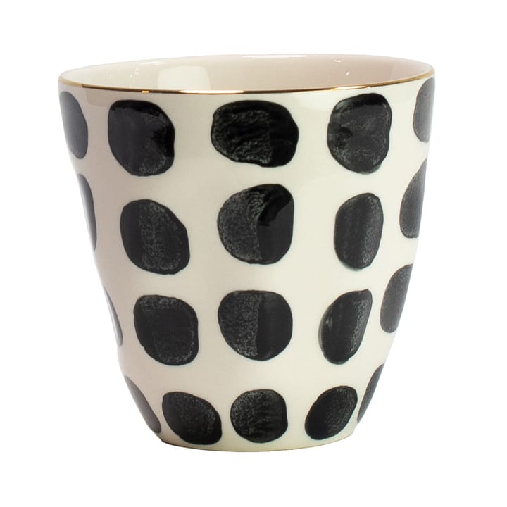 Vigdis mug, black and white-gold Olsson & Jensen