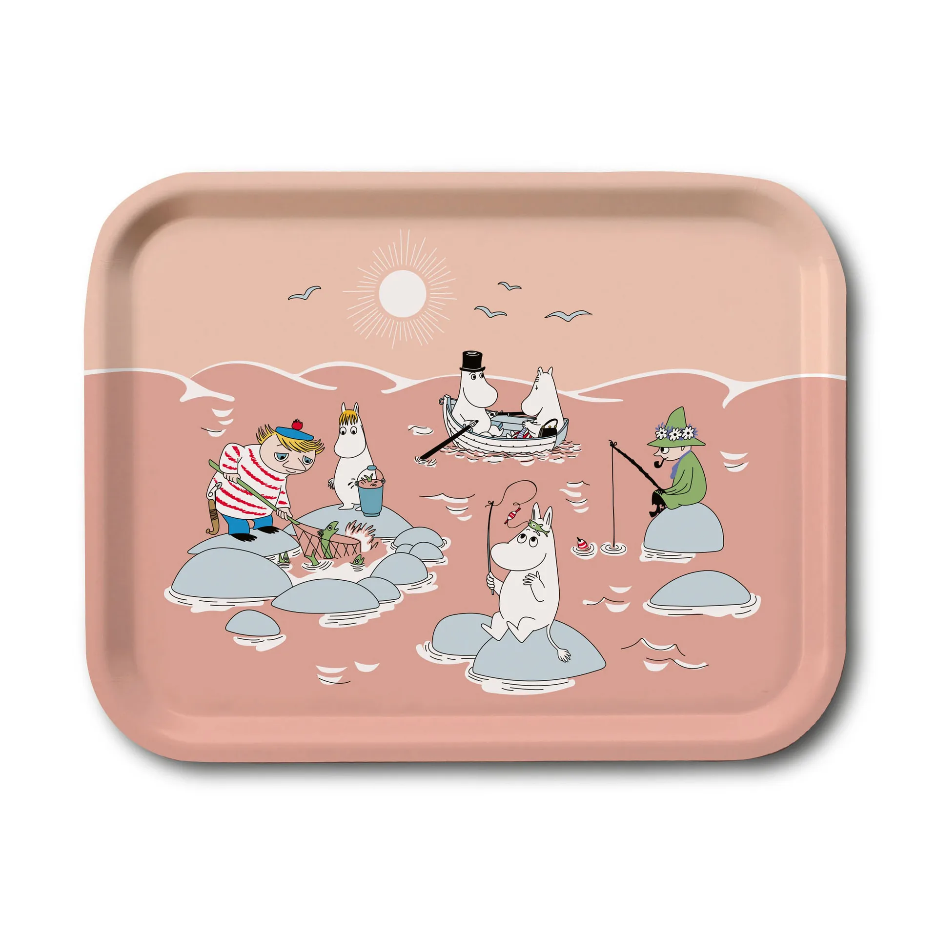 Fiske Moomin summer 2022 tray 20x27 cm, Pink Opto Design