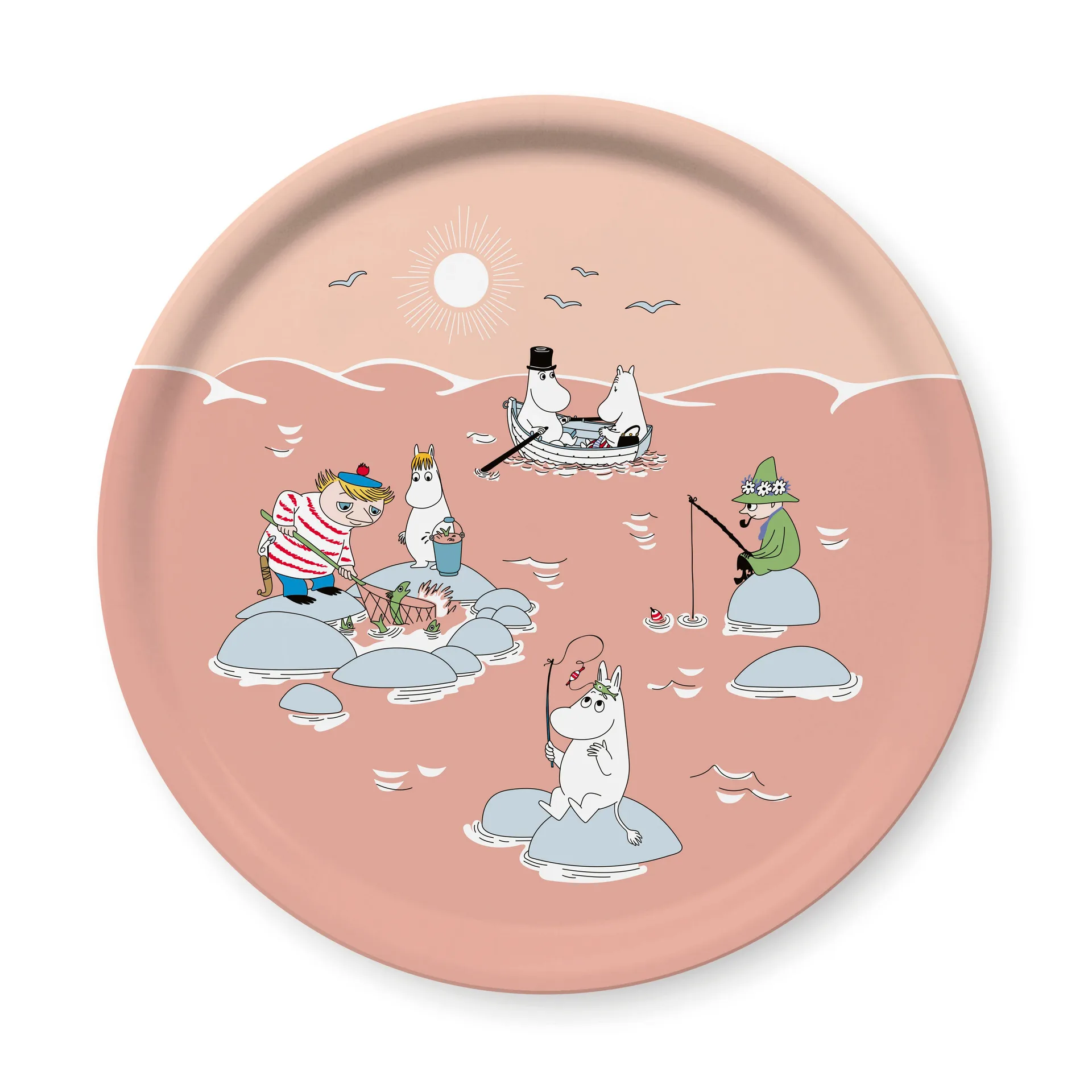 Fiske Moomin summer 2022 tray Ø31 cm, Pink Opto Design