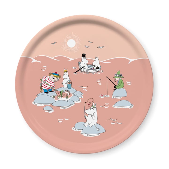Fiske Moomin summer 2022 tray Ø31 cm, Pink Opto Design