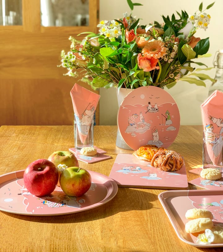 Fiske Moomin summer 2022 tray Ø31 cm, Pink Opto Design