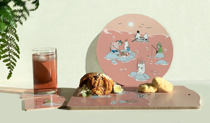 Fiske Moomin summer 2022 tray Ø31 cm, Pink Opto Design