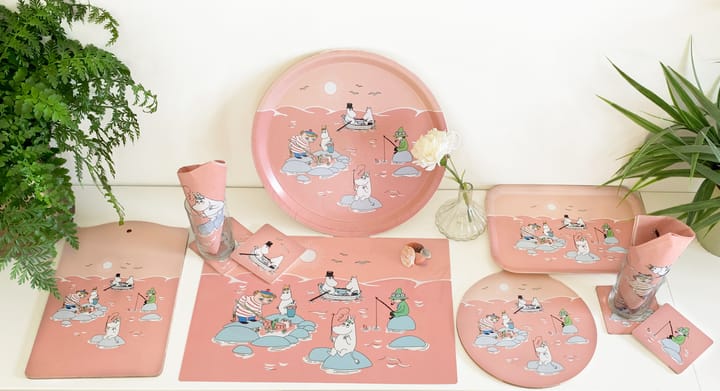 Fiske Moomin summer 2022 tray Ø31 cm, Pink Opto Design