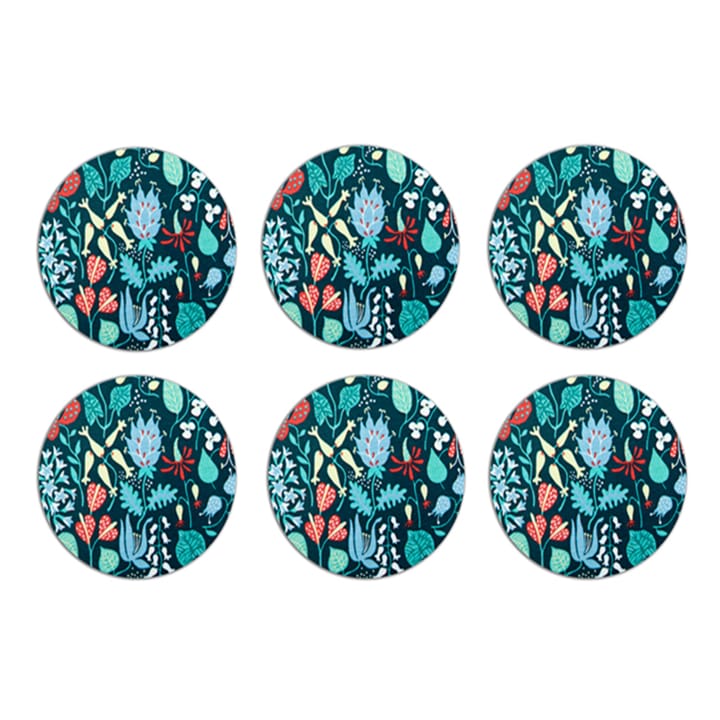 Herbarium coaster 6-pack - blue - Opto Design